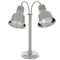 Hanson Heat Lamps DLM/600/ST Two Lamp Stainless Steel Freestanding Heat Lamp with Dual Bulbs and 600 Series Shades
