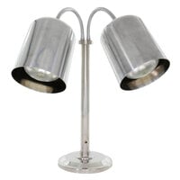 Hanson Heat Lamps DLM/700/ST Two Lamp Stainless Steel Freestanding Heat Lamp with Dual Bulbs and 700 Series Shades