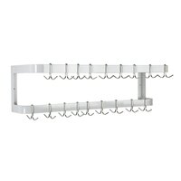Advance Tabco GW-72 72 inch Powder Coated Steel Wall Mounted Double Line Pot Rack with 18 Double Prong Hooks