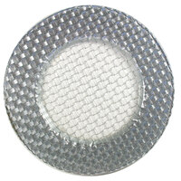 The Jay Companies 1470059 13 inch Round Glass Braid Silver Glitter Charger Plate