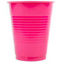 Creative Converting 28177081 16 oz. Hot Magenta Pink Plastic Cup - 240/Case