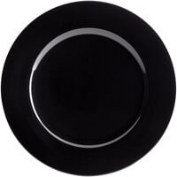 The Jay Companies 1270028 13 inch Round Black Plastic Charger Plate - 12/Pack