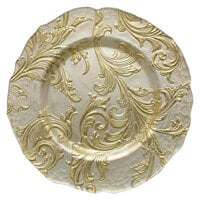 The Jay Companies 1900049 13 inch Round Vanessa Gold Glass Charger Plate