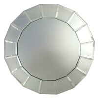 The Jay Companies 1330094 13 inch Round Beveled Block Glass Mirror Charger Plate