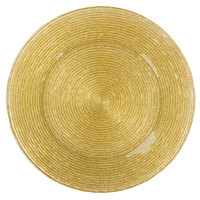 The Jay Companies 1470064 13 inch Round Circus Gold Glass Charger Plate