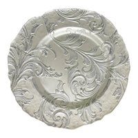 The Jay Companies 1900050 13 inch Round Vanessa Silver Glass Charger Plate