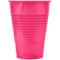 Creative Converting 28177071 12 oz. Hot Magenta Pink Plastic Cup - 240/Case