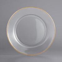 The Jay Companies 1900002 13 inch Round Gold Rim Glass Charger Plate