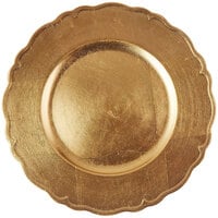 The Jay Companies A215GR 13 inch Round Gold Regency Plastic Charger Plate