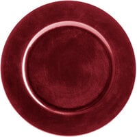 The Jay Companies 1421919BK-F 13 inch Round Red Plastic Charger Plate