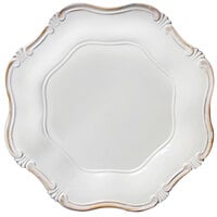 The Jay Companies A275WG 13 inch Round White Baroque Plastic Charger Plate