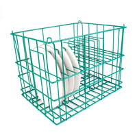 14 Compartment Catering Plate Rack for Square Plates up to 8 1/4 inch - Wash, Store, Transport