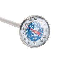 Taylor 6092NBLBC 5 inch Instant Read Reduce Cross-Contamination Pocket Probe Dial Thermometer - Blue / Fish