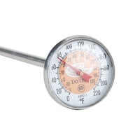 Taylor 6092NBRBC 5 inch Instant Read Reduce Cross-Contamination Pocket Probe Dial Thermometer - Brown / Cooked Meat