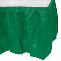Creative Converting 10020 14' x 29 inch Emerald Green Disposable Plastic Table Skirt