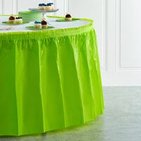 Creative Converting 743123 14' x 29 inch Fresh Lime Green Disposable Plastic Table Skirt