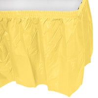 Creative Converting 10035 14' x 29" Mimosa Yellow Disposable Plastic Table Skirt