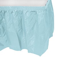 Creative Converting 10037 14' x 29" Pastel Blue Disposable Plastic Table Skirt