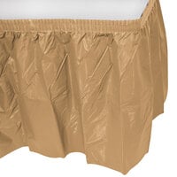 Creative Converting 10024 14' x 29" Glittering Gold Disposable Plastic Table Skirt