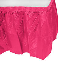 Creative Converting 10030 14' x 29" Hot Magenta Pink Disposable Plastic Table Skirt