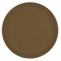 Cambro 1950513 19 1/2" Low Profile Round Bay Leaf Brown Customizable Fiberglass Camtray - 12/Case