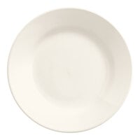 Acopa 5 1/2" Ivory (American White) Wide Rim Rolled Edge Stoneware Plate - 12/Pack