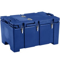 Cambro 100MPCHL186 Camcarrier® 100 Series Navy Blue Top Loading 8 inch Deep Insulated Food Pan Carrier with Hinged Lid