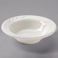 Tuxton YED-052 Monterey 3.5 oz. Eggshell Embossed Rim China Fruit / Monkey Dish - 36/Case