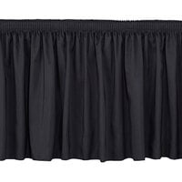 National Public Seating SS24-96 Black Shirred Stage Skirt for 24 inch Stage - 23 inch x 96 inch