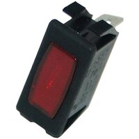 All Points 38-1457 Red 1 1/8 inch x 1/2 inch Rectangular Signal Light - 250V