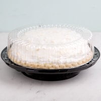 D&W Fine Pack 8 inch Black Pie Container with Clear High Dome Lid - 100/Case