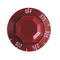 All Points 22-1183 2" Red Fryer Thermostat Knob (Off, 225-375)