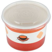 Choice 12 oz. Double Poly-Coated Paper Soup / Hot Food Cup with Vented Plastic Lid - 250/Case