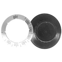 All Points 22-1560 2 inch Black Dishwasher Knob with Silver Dial Insert (Off, 100-200)