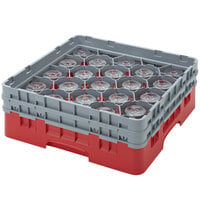 Cambro 20S958163 Camrack Customizable 10 1/8 inch Red 20 Compartment Glass Rack