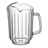 Choice 60 oz. Clear SAN Plastic Beverage Pitcher with 3 Spouts