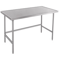 Advance Tabco Spec Line TVLG-303 30 inch x 36 inch 14 Gauge Open Base Stainless Steel Commercial Work Table