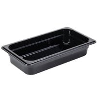 Cambro 32HP110 H-Pan™ 1/3 Size Black High Heat Plastic Food Pan - 2 1/2" Deep