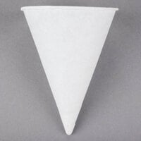 Genpak Harvest 4.5 oz. White Rolled Rim Paper Cone Cup - 5000/Case