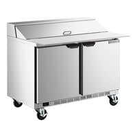 Beverage-Air SPE48HC-12C Elite Series 48" 2 Door Cutting Top Refrigerated Sandwich Prep Table with 17" Deep Cutting Board