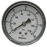 All Points 62-1000 Pressure Gauge; 0 - 30 PSI; 1/4 inch MPT Back Mount