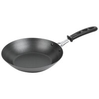 Vollrath 59910 9 3/8 inch Carbon Steel Non-Stick Fry Pan with SteelCoat x3 Coating and Black TriVent Silicone Handle