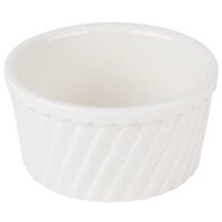 CAC RKF-8-S 8 oz. Bone White Fluted Souffle Bowl - 36/Case