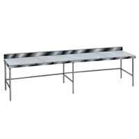 Advance Tabco TSPS-248 Poly Top Work Table 24 inch x 96 inch with 6 inch Backsplash - Open Base