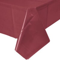Creative Converting 723122 54 inch x 108 inch Burgundy Disposable Plastic Table Cover - 12/Case
