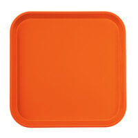 Cambro 1313220 13" x 13" (33 x 33 cm) Square Metric Citrus Orange Customizable Fiberglass Camtray - 12/Case