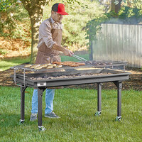 Backyard Pro CHAR-60 60 inch Heavy-Duty Steel Charcoal Grill with Adjustable Grates, Removable Legs, and Cover