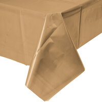 Creative Converting 01352B 54 inch x 108 inch Glittering Gold Plastic Table Cover - 24/Case