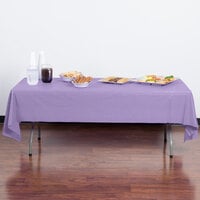 Creative Converting 1250 54 inch x 108 inch Luscious Lavender Purple Disposable Plastic Table Cover - 12/Case