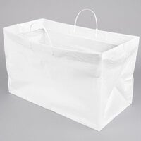 19 inch x 10 inch x 12 inch White Rigid Plastic Handled Shopper Bag - 200/Case